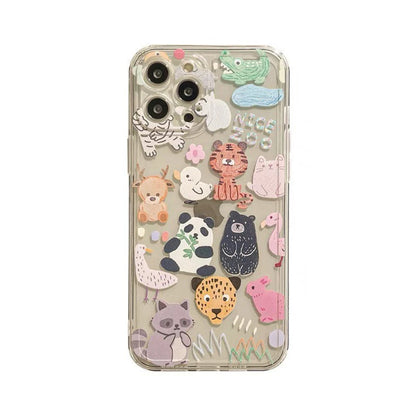 Full Animals Panda Japan Mori Style iPhone Case 6 7 8 PLUS SE2 XS XR X 11 12 13 14 15 Pro Promax 12mini 13mini