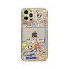 Cute Green Alien with Friends Colourful Line iPhone Case 6 7 8 PLUS SE2 XS XR X 11 12 13 14 15 16 Pro Promax 12mini 13mini