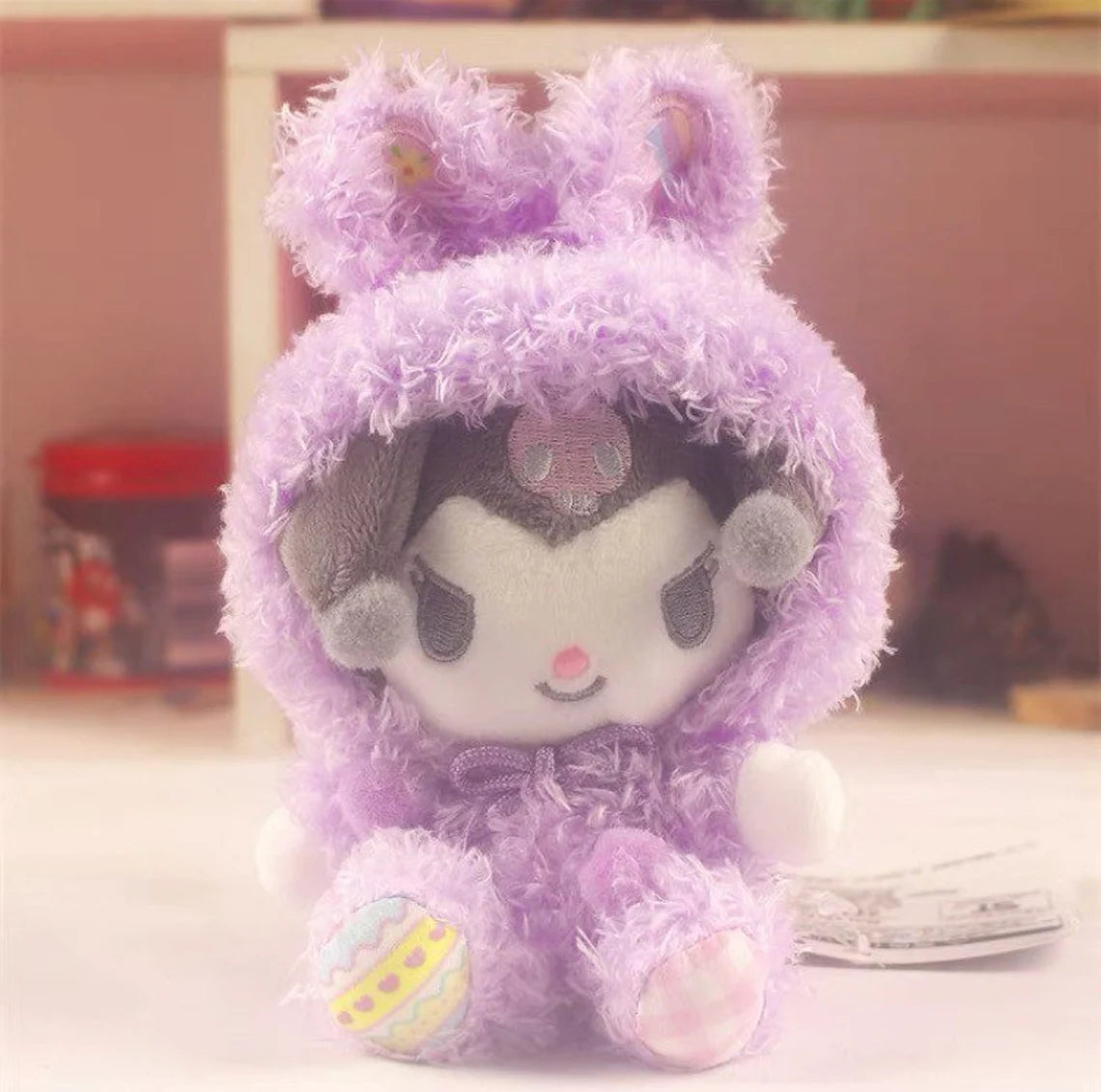 Sanrio Easter Rabbit Kuromi Purple Plush Doll & Mini Plush Doll Keychain