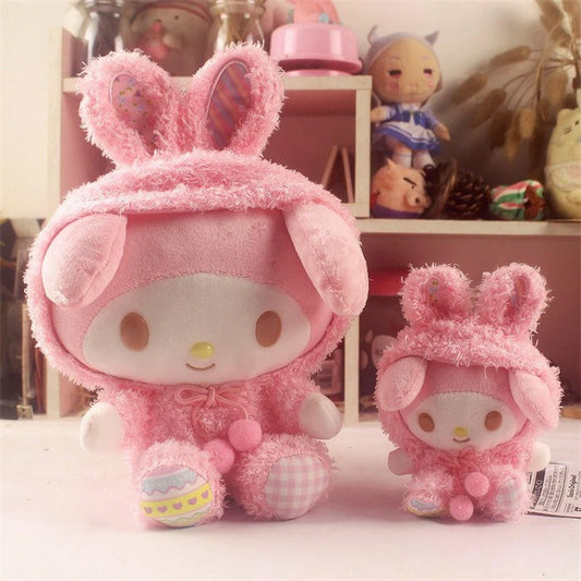 Sanrio Easter Rabbit My Melody Pink Plush Doll & Mini Plush Doll Keychain
