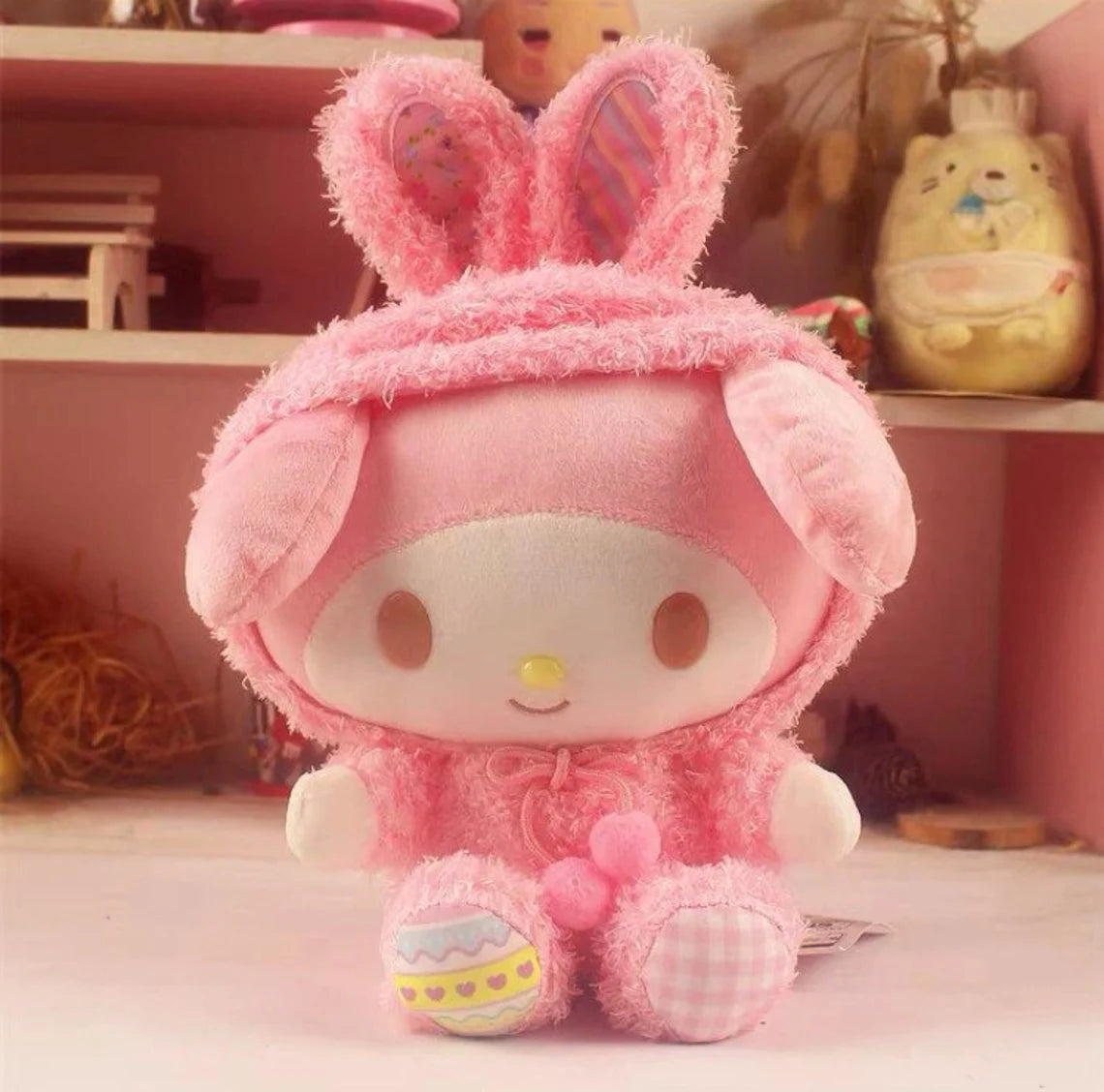 Sanrio Easter Rabbit My Melody Pink Plush Doll & Mini Plush Doll Keychain