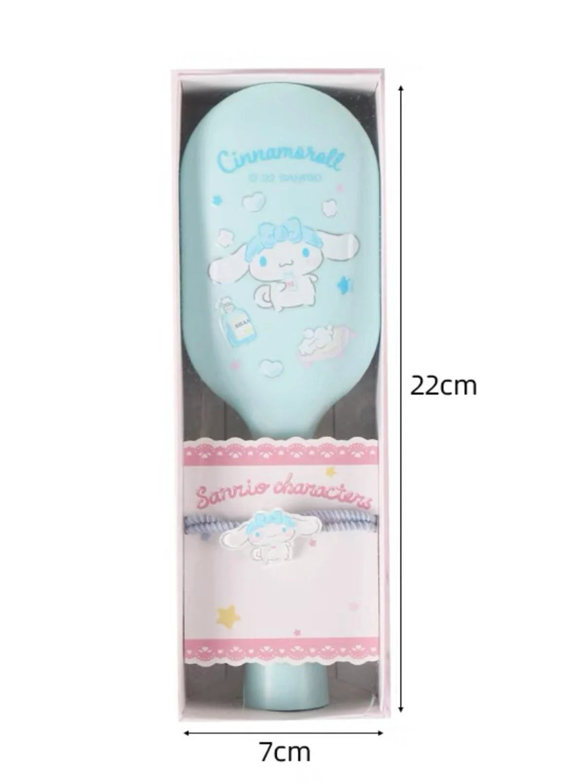 Sanrio Hello Kitty My Melody Kuromi Cinnamoroll Pompompurin Pochacco Paddle Brush Comb with Hair Tie Set