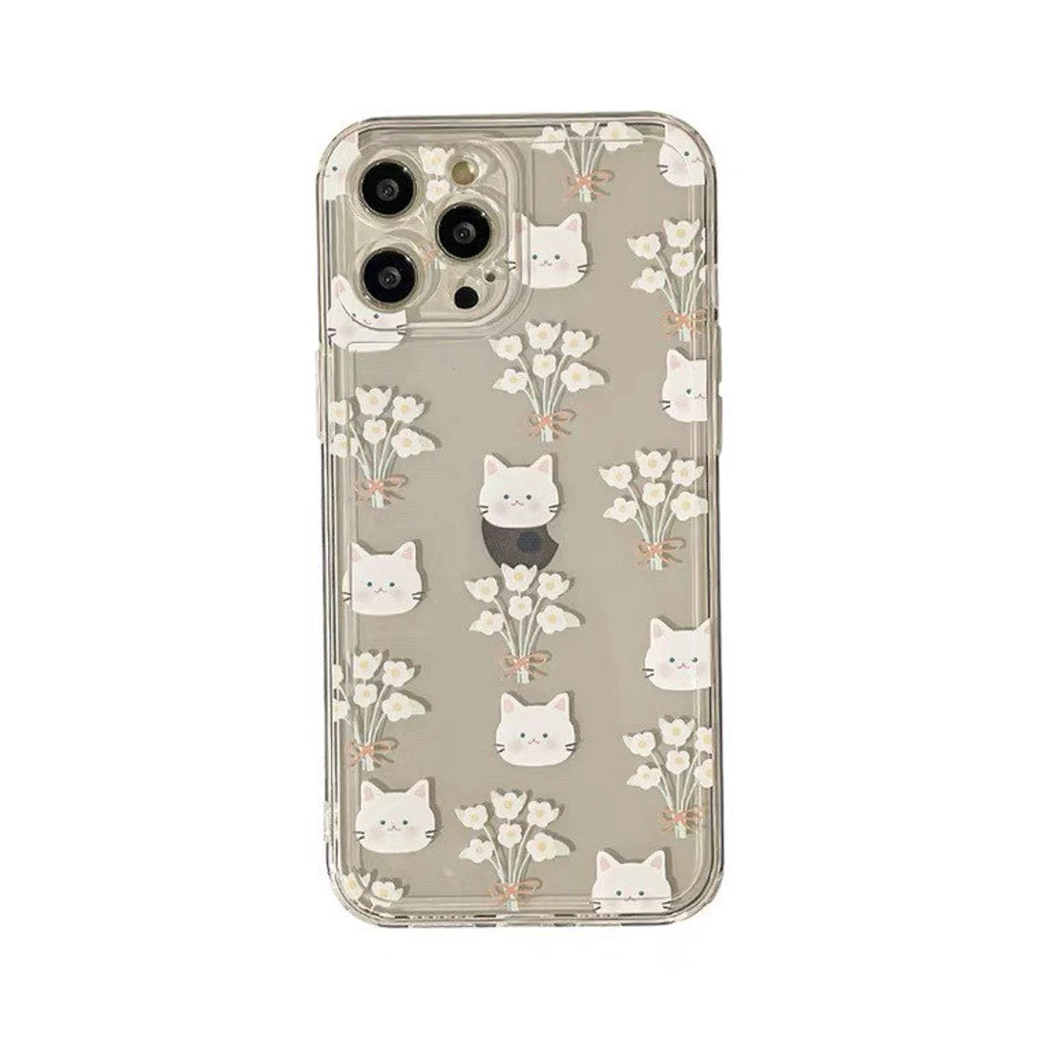 Kitten Mew with Flower Forest Style iPhone Case 6 7 8 PLUS SE2 XS XR X 11 12 13 14 15 Pro Promax 12mini 13mini