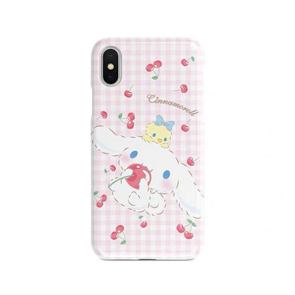 Japanese Cartoon CN with Cherry and Bird iPhone Case PLUS XS XR X 11 12 13 14 15 Pro Promax