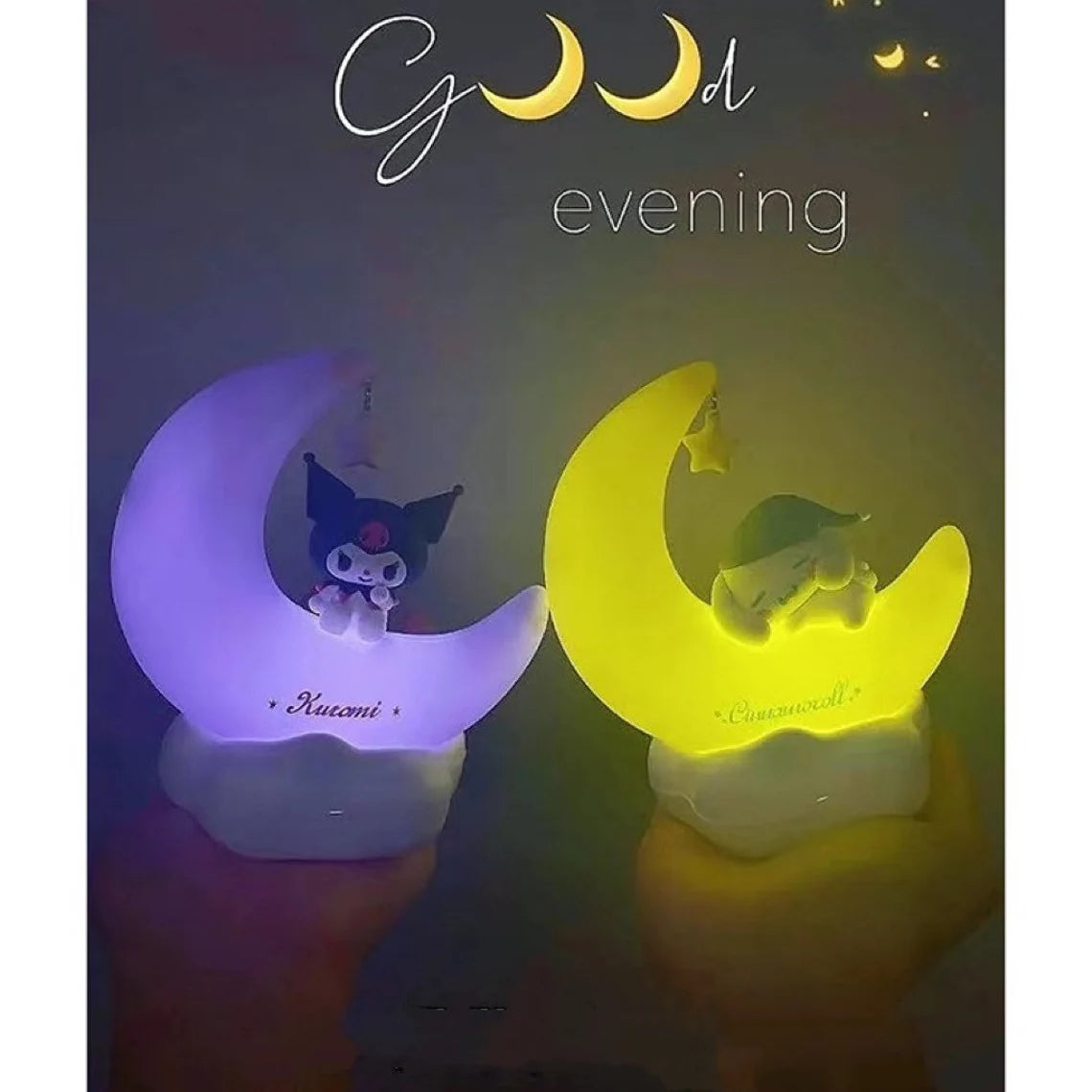 Sanrio Cinnamoroll sits on Moon Night Yellow Light with USB Recharge