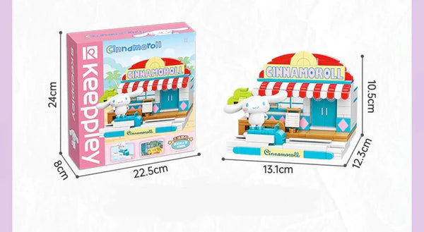 Sanrio Cinnamoroll Coconut Ice Shop Building Blocks Toy Collections