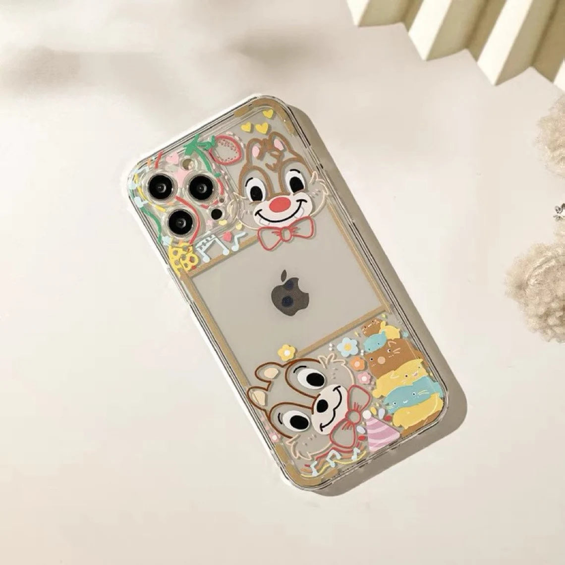 Cute Squirrel Clip Dale Colourful Line iPhone Case 6 7 8 PLUS SE2 XS XR X 11 12 13 14 15 Pro Promax 12mini 13mini