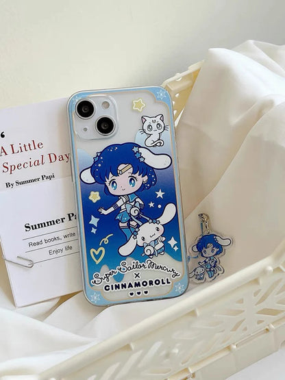 Clean Japanese Cartoon Sailor Moon iPhone Strap KT MM KU CN PN iPhone Case 6 7 8 PLUS SE2 XS XR X 11 12 13 14 15 Pro Promax 12mini 13mini