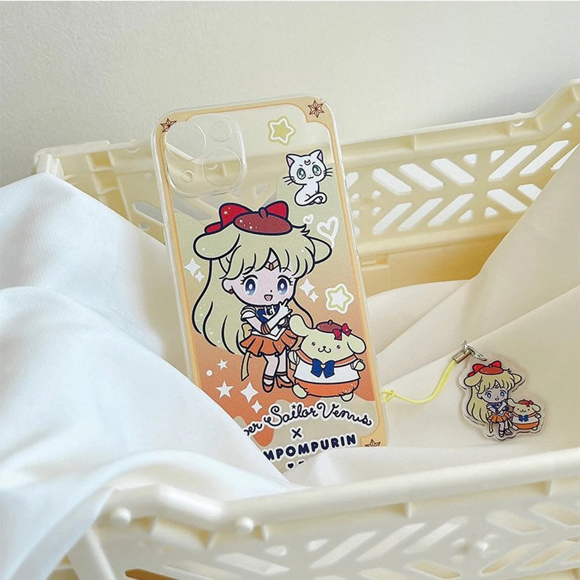 Clean Japanese Cartoon Sailor Moon iPhone Strap KT MM KU CN PN iPhone Case 6 7 8 PLUS SE2 XS XR X 11 12 13 14 15 Pro Promax 12mini 13mini