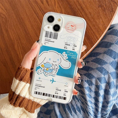 Clean Travel Ticket Japanese Cartoon KU CN PN PC iPhone Case 6 7 8 XS XR X 11 12 13 14 15 Pro Promax 12mini 13 mini
