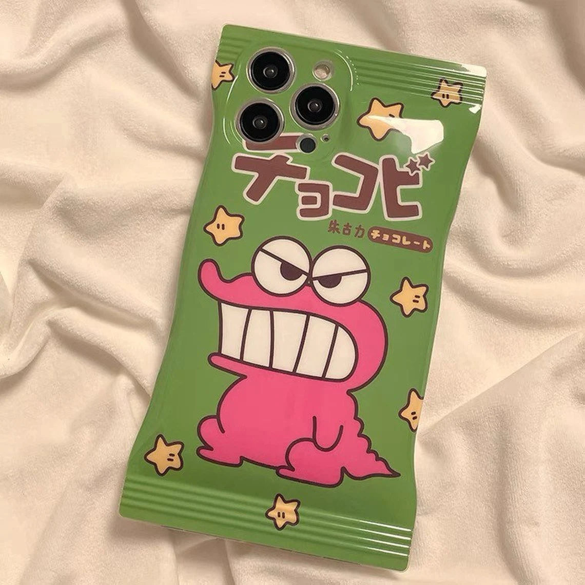 Japanese Cartoon Crayon Boy Dinosaur Star Biscuits Packing iPhone Case 14 13 12 11 XS XR Max