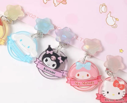 Sanrio Clip on earrings Stars My Melody Cinnamoroll Hello Kitty Kuromi Pompompurin