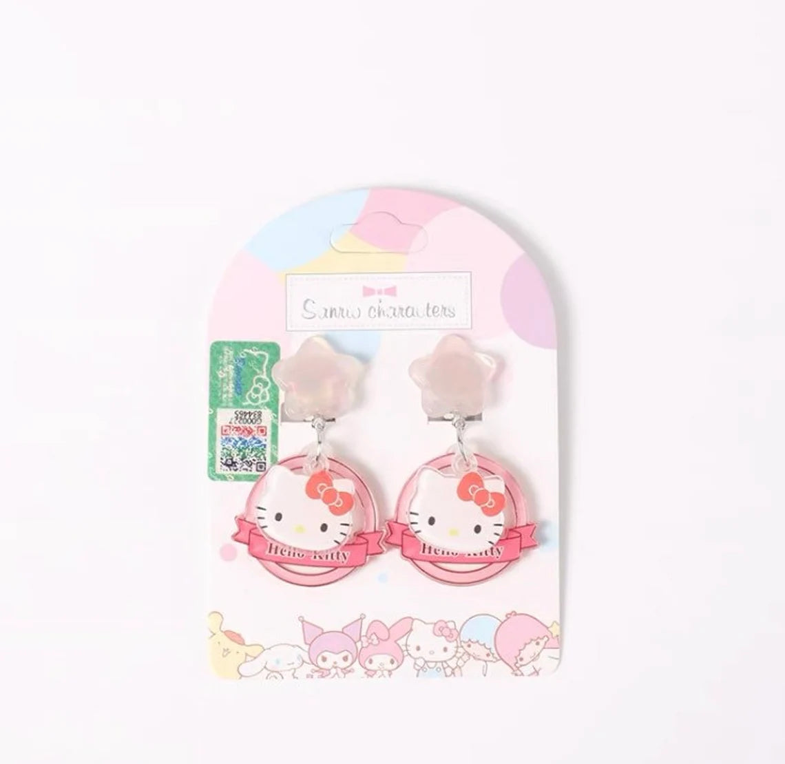 Sanrio Clip on earrings Stars My Melody Cinnamoroll Hello Kitty Kuromi Pompompurin