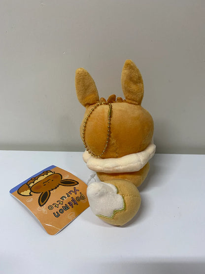 Pokemon Center Yurutto Small Eyes Eevee Mini Plush Doll Keychain