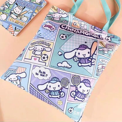 Sanrio Cinnamoroll Sporty Comics Style Tote Bag with Zipper