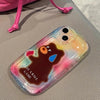 Embarrassed Bear Colourful Background iPhone Case XR X 11 12 13 14 Pro Promax