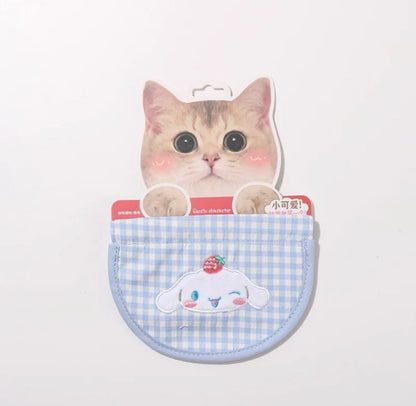 Pet Bib for Cat and Small Dog Hello Kitty My Melody Kuromi Cinnamoroll Pompompurin Pochacco Accessory Embroidery Collar