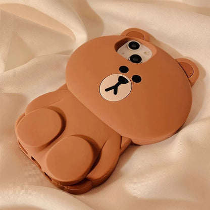 Line friends Big Brown Bear iPhone Case iPhone XS XR X 11 12 13 14 Pro Promax