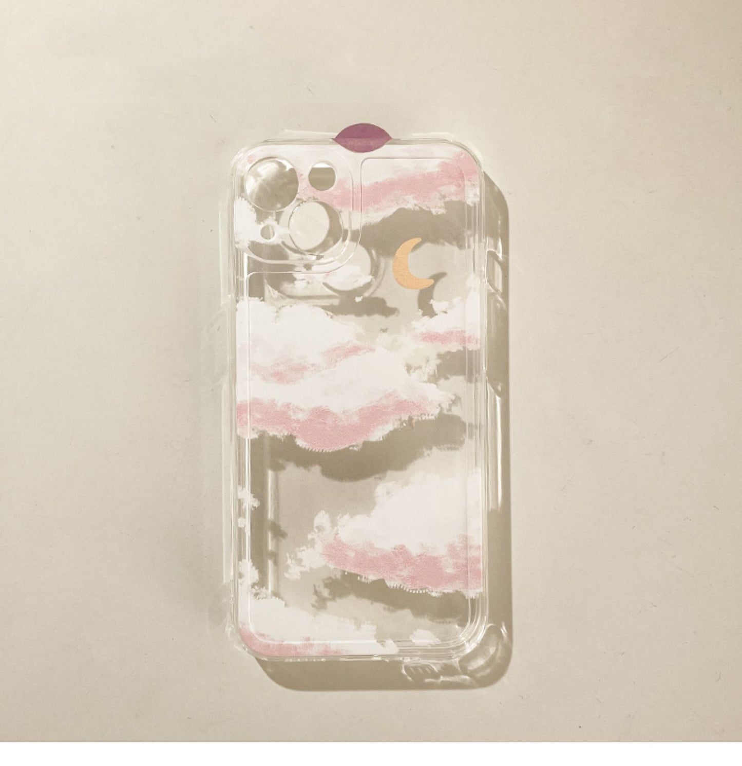 Pink Clouds with Moon iPhone Case 6 7 8 PLUS SE2 XS XR X 11 12 13 14 15 Pro Promax 12mini 13mini