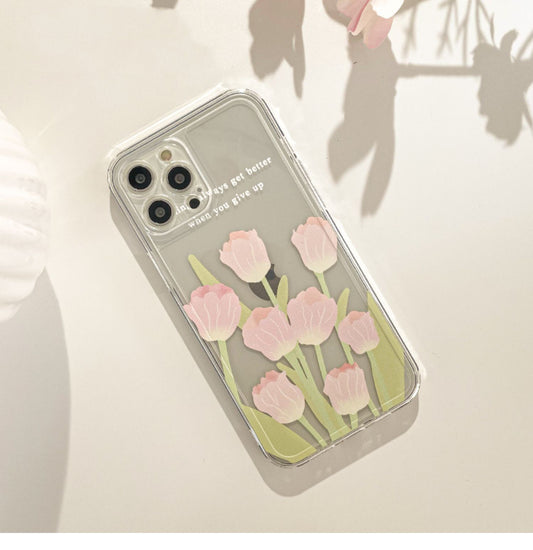 Tulip Flower Garden Lady iPhone Case 6 7 8 PLUS SE2 XS XR X 11 12 13 14 15 Pro Promax 12mini 13mini