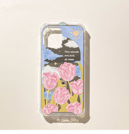 Tulip Field with Mirror iPhone Case XS XR X 11 12 13 14 15 Pro Promax 12mini 13mini