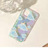 Blue Clouds with Moon & Stars Laser iPhone Case 11 12 13 14 15 Pro Promax