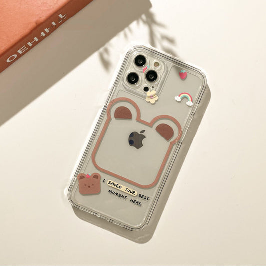 Bear Shape for Photo Korea Street Style iPhone Case 6 7 8 PLUS SE2 XS XR X 11 12 13 14 15 Pro Promax 12mini 13mini