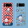 Japanese Cartoon Samsung Galaxy Z Flip 3 4 5 W23 Filp PC Red Checkered & Ice Cream Phone Case