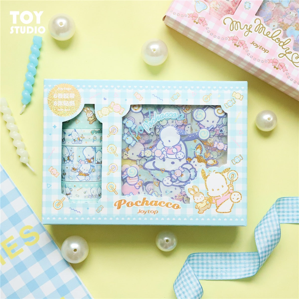 Sanrio Sweet Times My Melody Kuromi Pochacco Cinnamoroll Stickers and Tapes Gift Set for Diary NoteBook