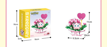Pokemon Jigglypuff Flowerpot Potted Plant Building Blocks Toy Collections