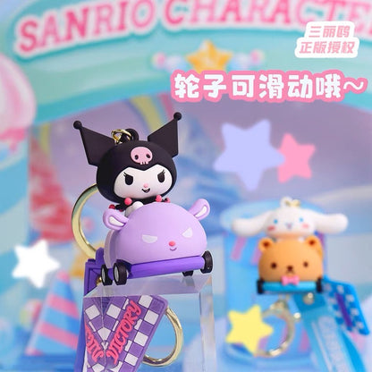 Sanrio Cute Racing Car Keychain - Hello Kitty My Melody Kuromi Cinnamoroll