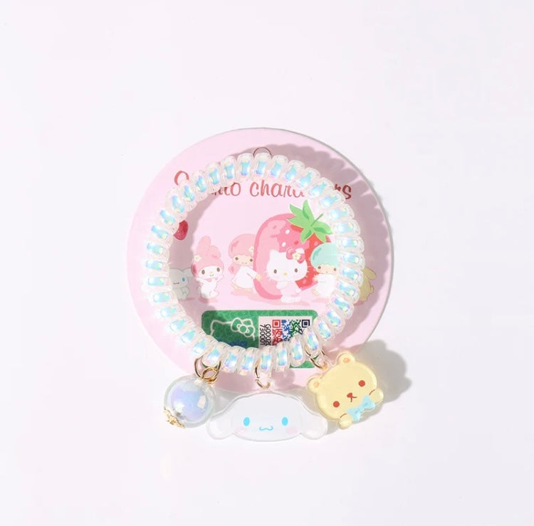 Sanrio Hello Kitty My Melody Kuromi Cinnamoroll Pompompurin Pochacoo Hair Tie Bobble & Bracelet