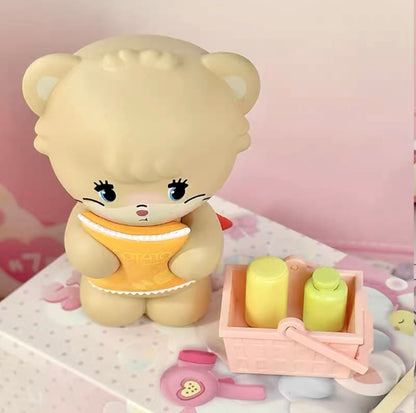 Miniso x Mikko illustration Stay Home Make up Version Bear Latte Dog Souffie Kitten Mousse Rabbit Cammy - Kawaii Collectable Toys Mystery Blind Box