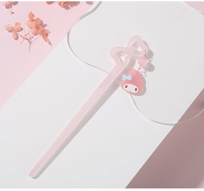 Sanrio Hello Kitty My Melody Kuromi Cinnamoroll Pompompurin Pochacoo Candy Colour Hairpin Step Shake