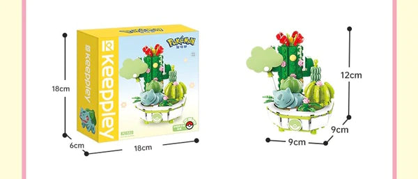 Pokemon Bulbasaur Flowerpot Potted Plant Building Blocks Toy Collections