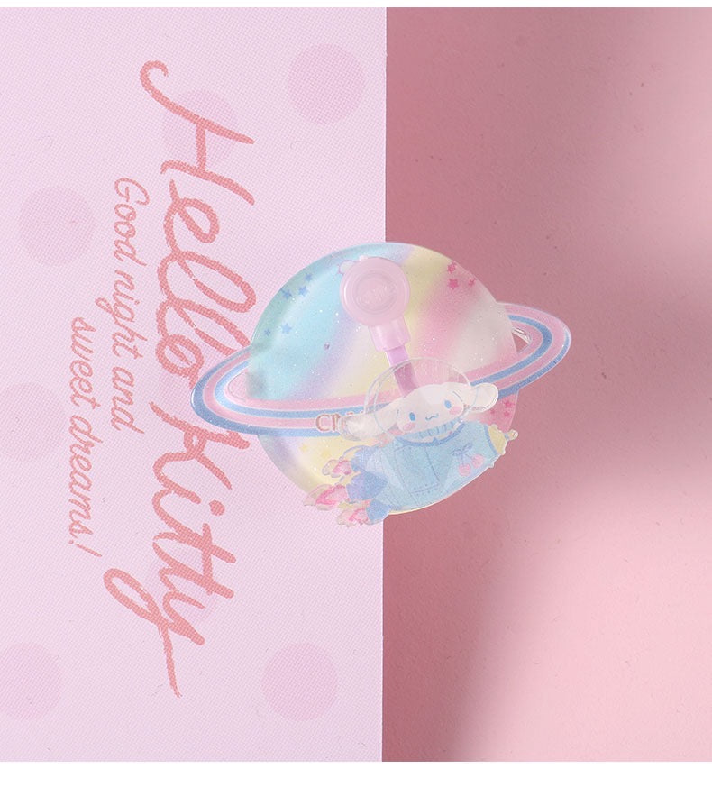 Sanrio Spaceman Dreams Planet Hello Kitty My Melody Kuromi Cinnamoroll Acrylic Clip