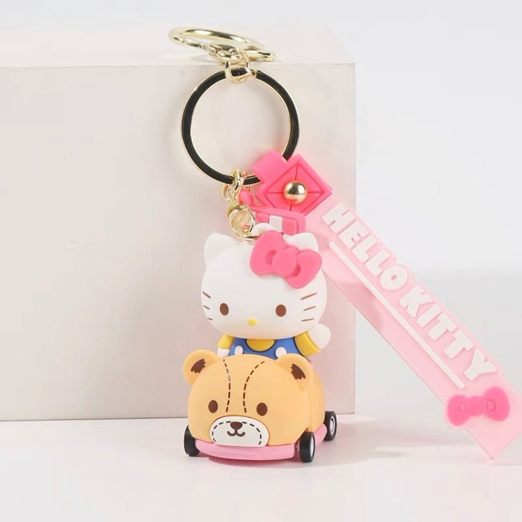 Sanrio Cute Racing Car Keychain - Hello Kitty My Melody Kuromi Cinnamoroll