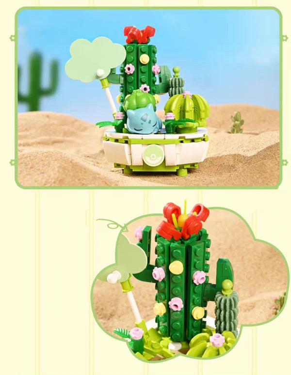 potted plant pokemon Pokemon Bulbasaur Flowerpot Potted Plant Building Blocks Toy – KawaiiGiftLand