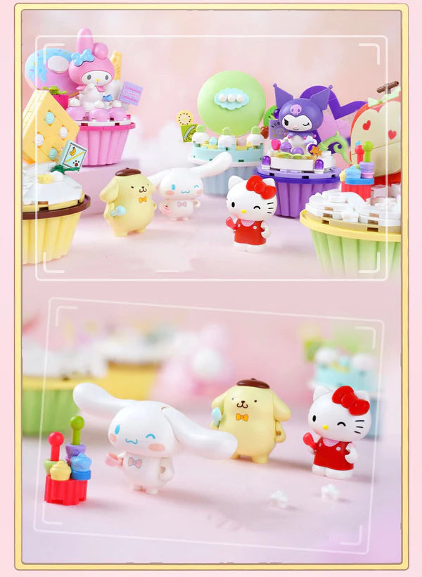 Sanrio Hello Kitty Dessert Apple Cake Building Blocks Toy Collections