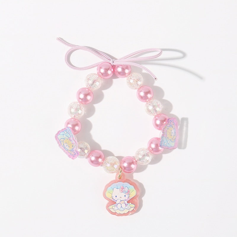 New Sanrio Cinnamoroll Plush Accessory Gift Set Ribbon Pearl Beads Necklace  box