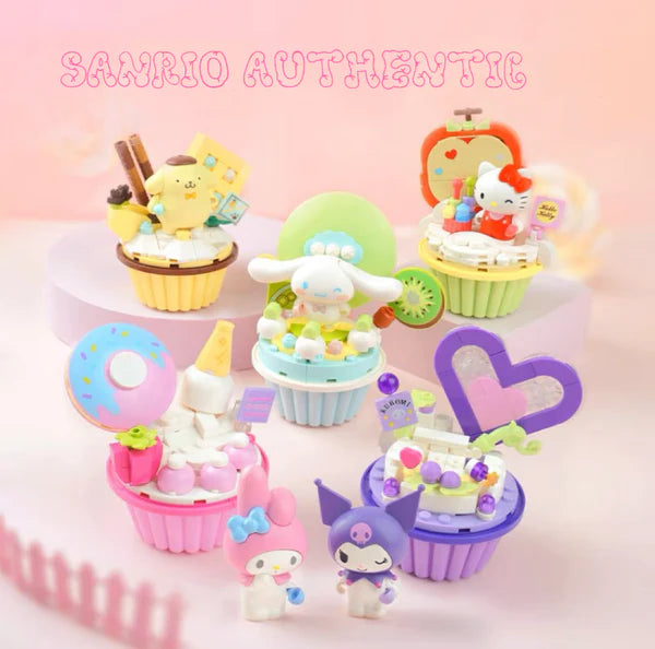 Sanrio Kuromi Dessert Grape Cake Building Blocks Toy Collections