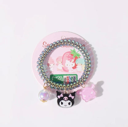 Sanrio Hello Kitty My Melody Kuromi Cinnamoroll Pompompurin Pochacoo Hair Tie Bobble & Bracelet