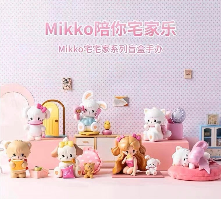 Miniso x Mikko illustration Stay Home Make up Version Bear Latte Dog Souffie Kitten Mousse Rabbit Cammy - Kawaii Collectable Toys Mystery Blind Box