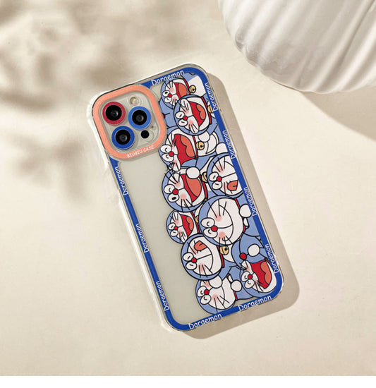 Japanese Cartoon Full Blue Robot Cat Doraemon iPhone Case 6 7 8 PLUS SE2 XS XR X 11 12 13 14 15 Pro Promax 12mini 13mini