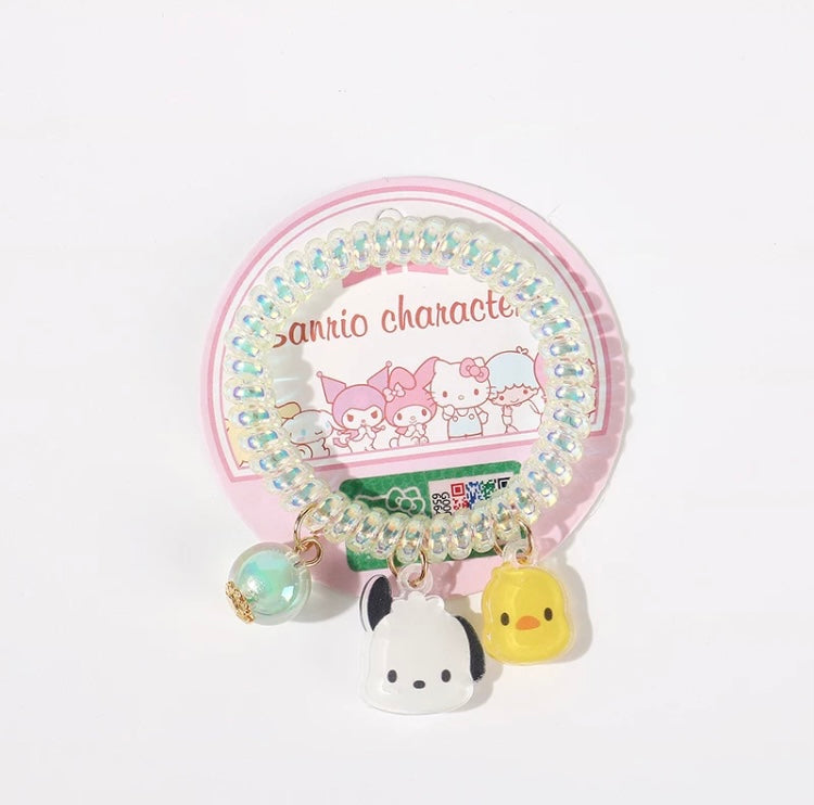 Sanrio Hello Kitty My Melody Kuromi Cinnamoroll Pompompurin Pochacoo Hair Tie Bobble & Bracelet