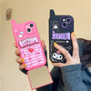 Japanese Cartoon My Melody Kuromi Mobile Phone with mirror iPhone Case 11 12 13 14 15 Pro Promax Plus