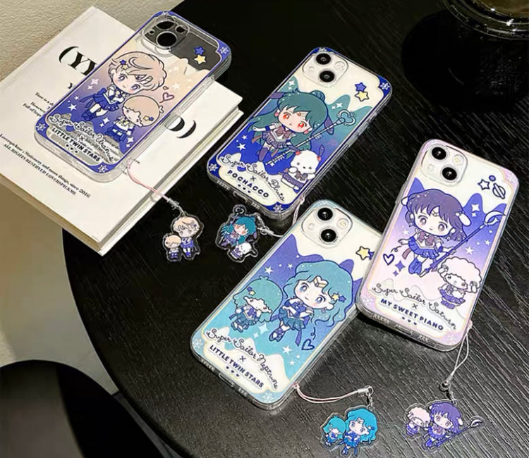 Clean Japanese Cartoon Sailor Girl X Little Twin Stars Piano PC iPhone Case 6 7 8 PLUS SE2 XS XR X 11 12 13 14 15 Pro Promax 12mini 13mini