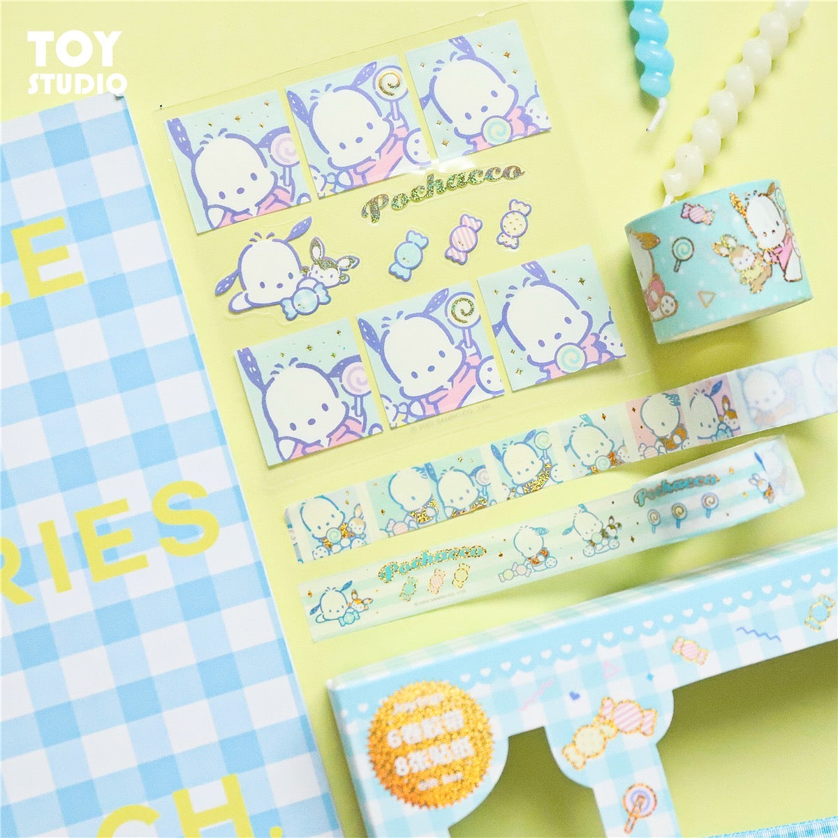 Sanrio Sweet Times My Melody Kuromi Pochacco Cinnamoroll Stickers and Tapes Gift Set for Diary NoteBook