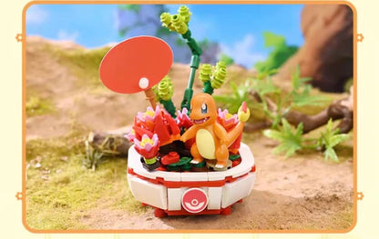 Pokemon Charmander Flowerpot Potted Plant Building Blocks Toy Collections