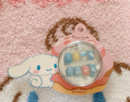 Sanrio Cinnamoroll 20th Anniversary Fake Nails Press On Nails set 30pcs with Glue Easy Stick